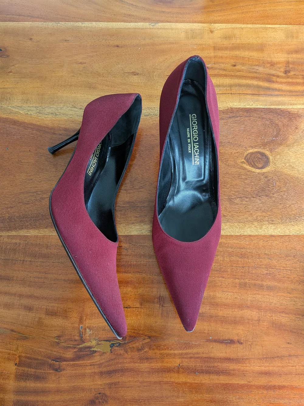 Burgundy Pointed-Toe Heels